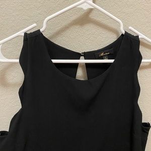 Modest black scalloped dress